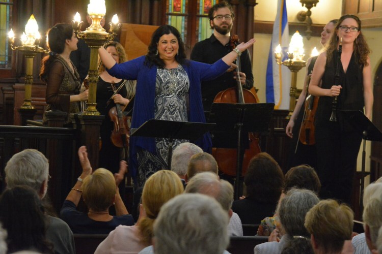 Soprano Sherezade Panthaki takes a bow after performing at a previous Bach Virtuosi Festival. She returns for this year's festival, beginning Sunday, Aug. 1.