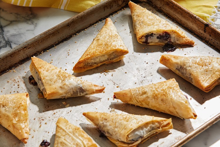 Cherry Phyllo Turnovers. MUST CREDIT: Photo by Tom McCorkle for The Washington Post.