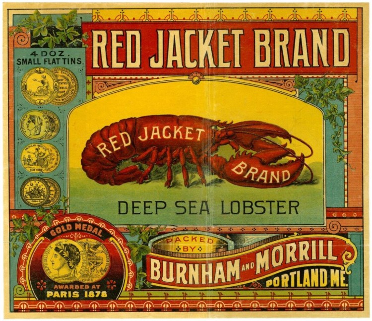 A trademark label for canned lobster. This brand won a gold medal in Paris in 1878.