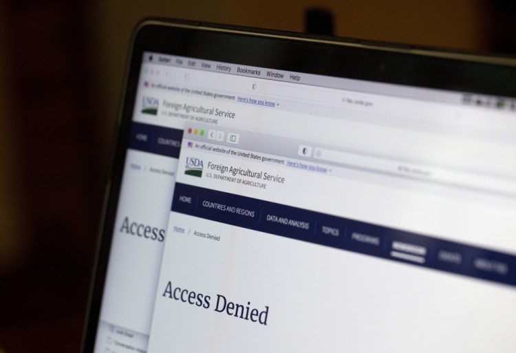 An Associated Press review of the USDA website revealed at least seven different links to Afghanistan-related press releases or blog posts on Tuesday that, when clicked on, defaulted to a page declaring “Access denied: You are not authorized to access this page.” 