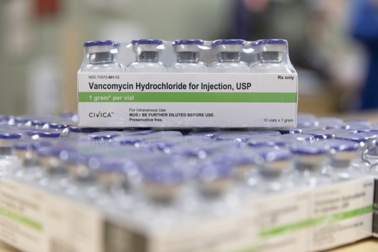 Vials of vancomycin from Civica Rx. The company was started three years ago by a hospital consortium. It now provides over 50 generic injectable medicines in chronic shortage to more than 1,400 hospital members and the Veterans Affairs and Defense departments. 