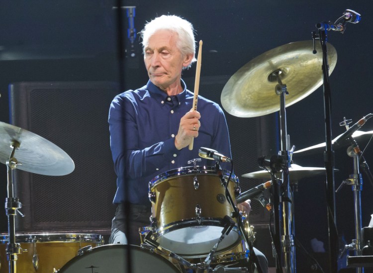 Charlie Watts of the Rolling Stones performs during a concert of the group's No Filter Europe Tour at U Arena in Nanterre, outside Paris, France, on Oct. 22, 2017. 
