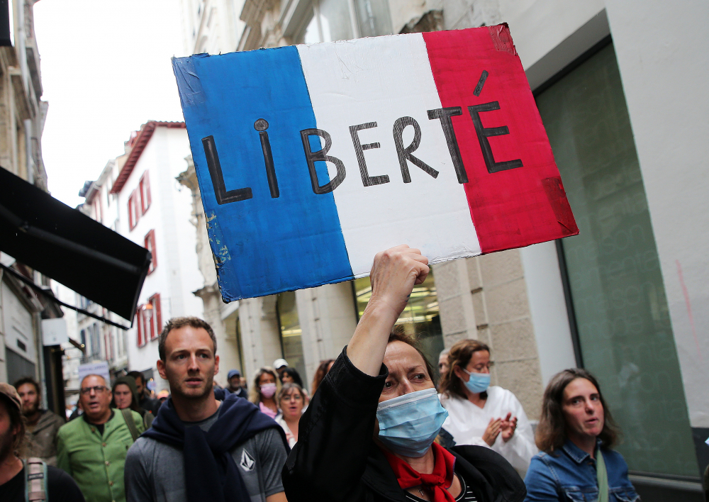 Virus Outbreak France Protests