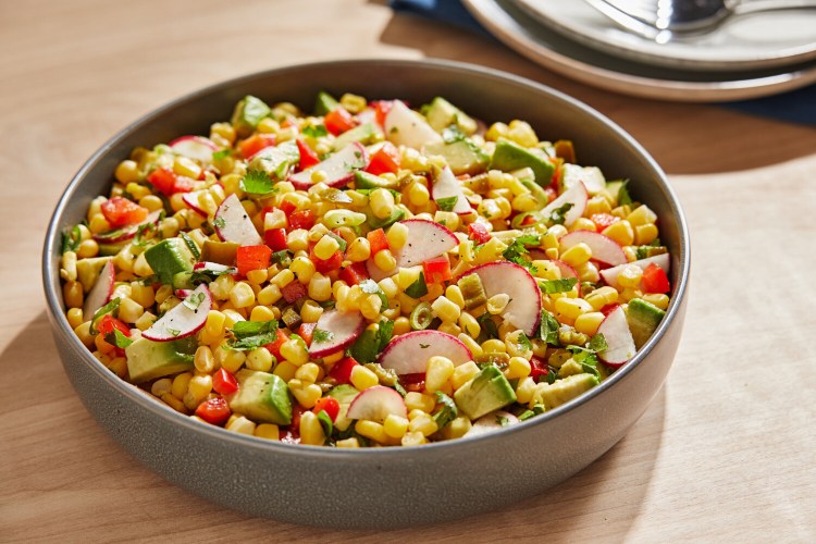 Corn Salad With Avocado, Pickled Jalapeño and Cilantro. MUST CREDIT: Photo by Tom McCorkle for The Washington Post.