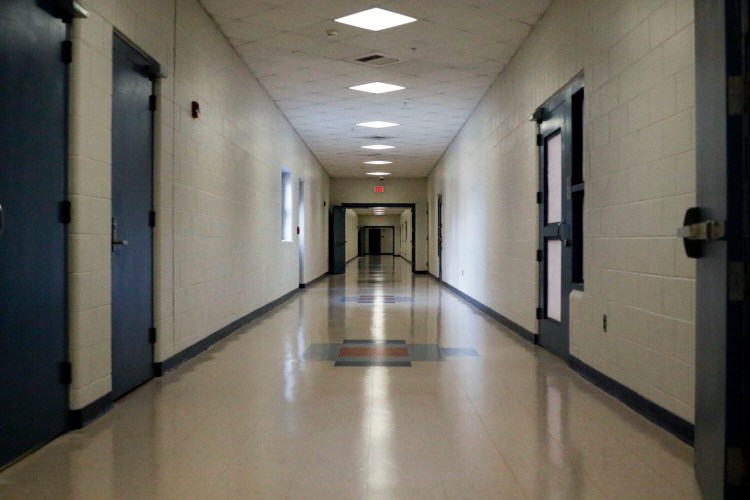 A corridor inside the Long Creek Youth Development Center in South Portland. 
