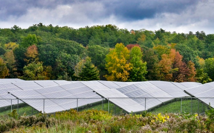 Four proposed utility-scale solar array projects, similar to these in Augusta, are scheduled to go before the Scarborough Planning Board on Nov. 22. 