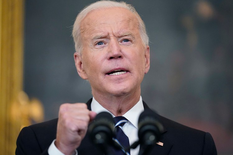 President Biden speaks at the White House on Thursday, announcing sweeping new federal vaccine requirements affecting as many as 100 million Americans in an all-out effort to increase COVID-19 vaccinations and curb the surging delta variant.