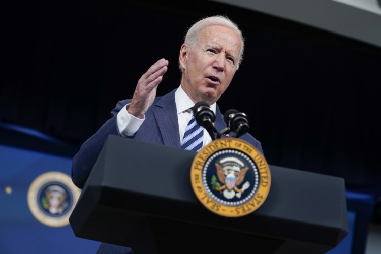 President Biden speaks about the response to Hurricane Ida during an event in the South Court Auditorium on the White House campus on Thursday in Washington. (AP Photo