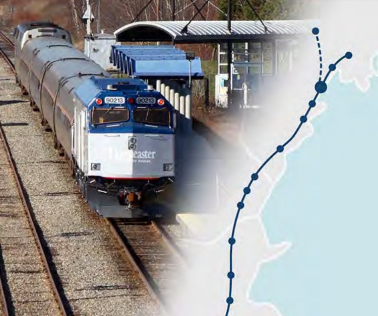 Cover of the May 2018 Lewiston-Auburn passenger rail study done for the Maine Department of Transportation.