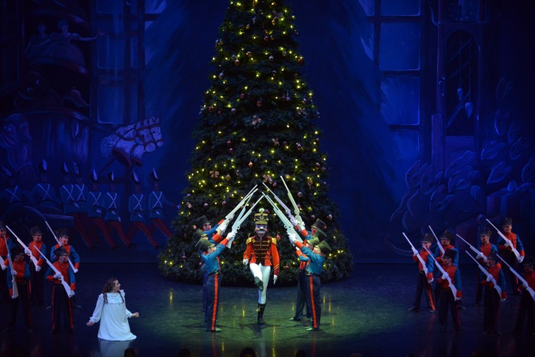 The Nutcracker Battle scene in Maine State Ballet's production of the Christmas classic.