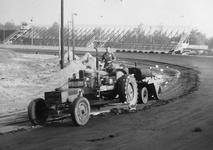 J.B. McConnell working on Beech Ridge Motor Speedway in 1949. Photo courtesy of Denise Hamilton