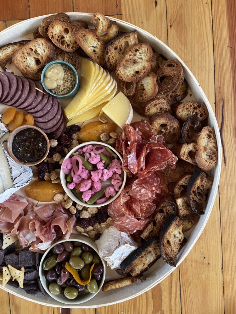 A meat-and-cheese board from Friends & Family in Portland.