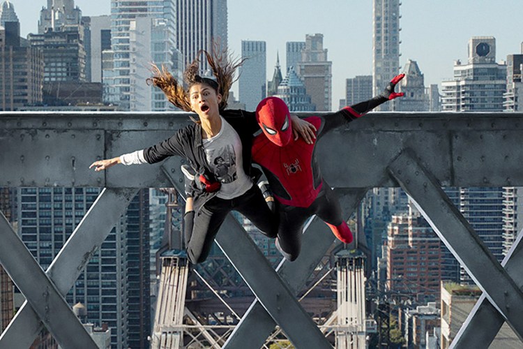 Zendaya, left, and Tom Holland in "Spider-Man: No Way Home." MUST CREDIT: Matt Kennedy/Sony Pictures