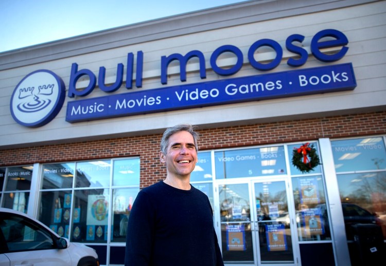 Bull Moose founder Brett Wickard, shown Tuesday outside the chain's Scarborough store, has sold his company to its workers under an employee stock ownership plan. 
