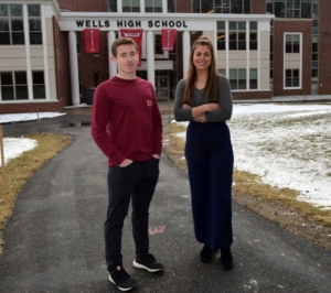 From left, Wells High School seniors Brady Fox and Grace Ramsdell are recent recipients of the Western Maine Conference’s Citizenship Award.