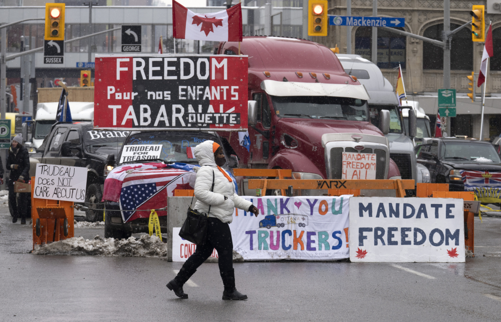 Virus Outbreak Canada Protest