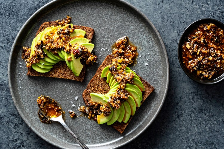 Avocado Toast With Salsa Macha. MUST CREDIT: Photo by Scott Suchman for The Washington Post.
