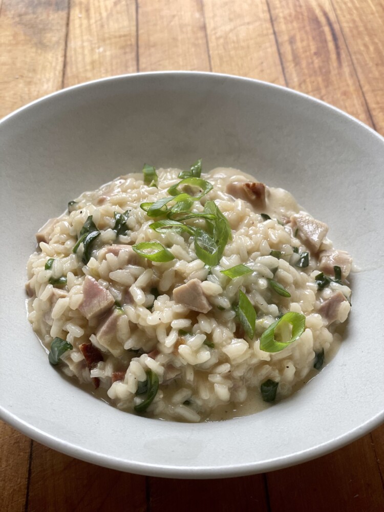 Waste-free Ham and Cheese Risotto.