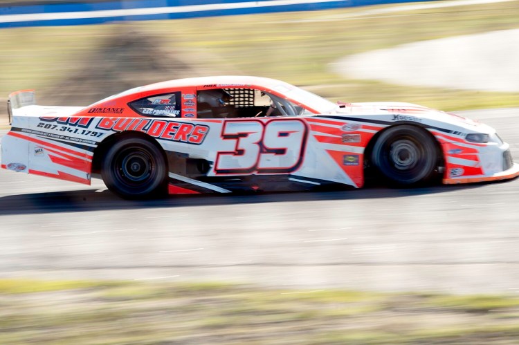 Max Cookson runs practice laps in his No. 39 car on July 9 at Oxford Plains Speedway.