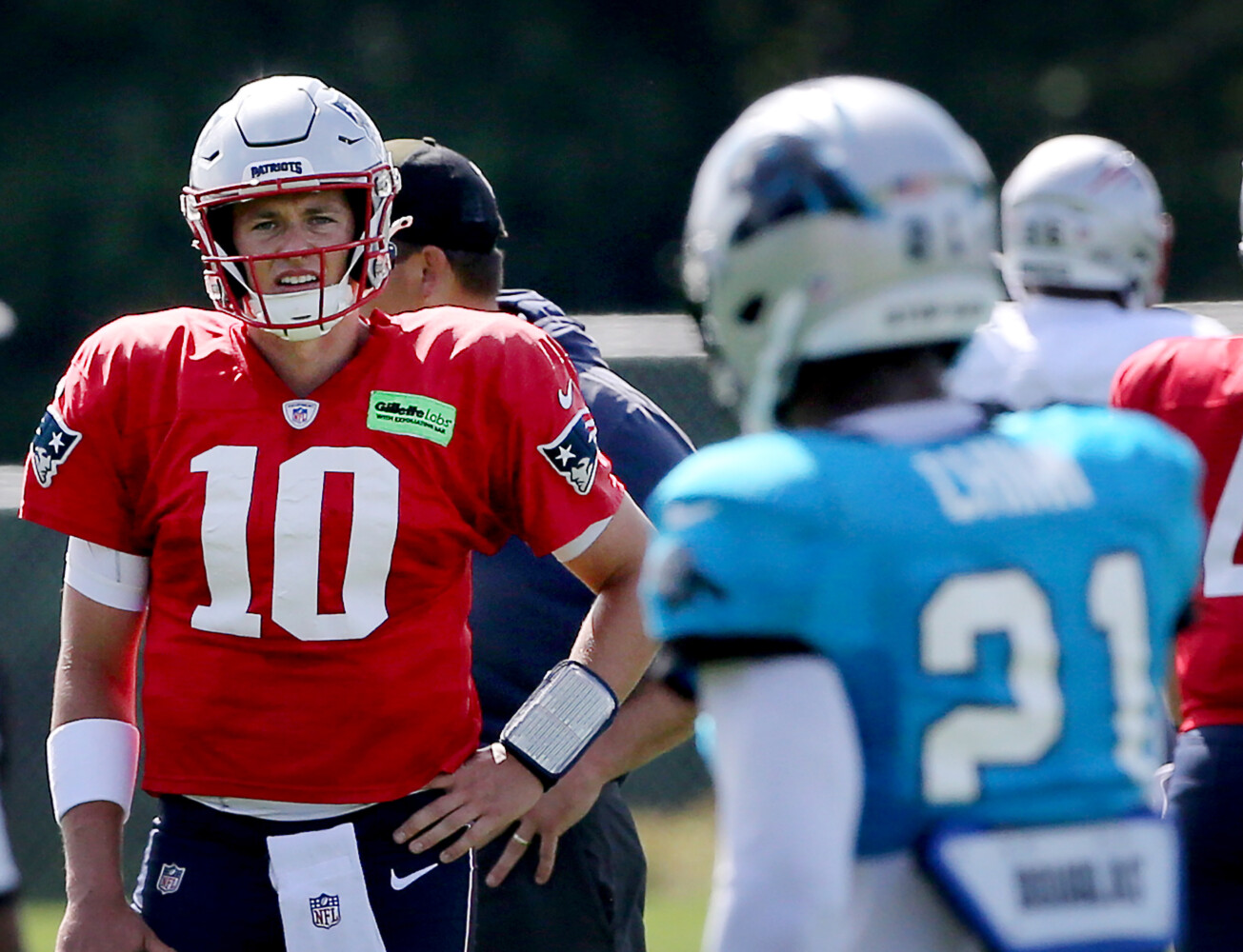 New England Patriots brawl with Carolina Panthers in practice: Live