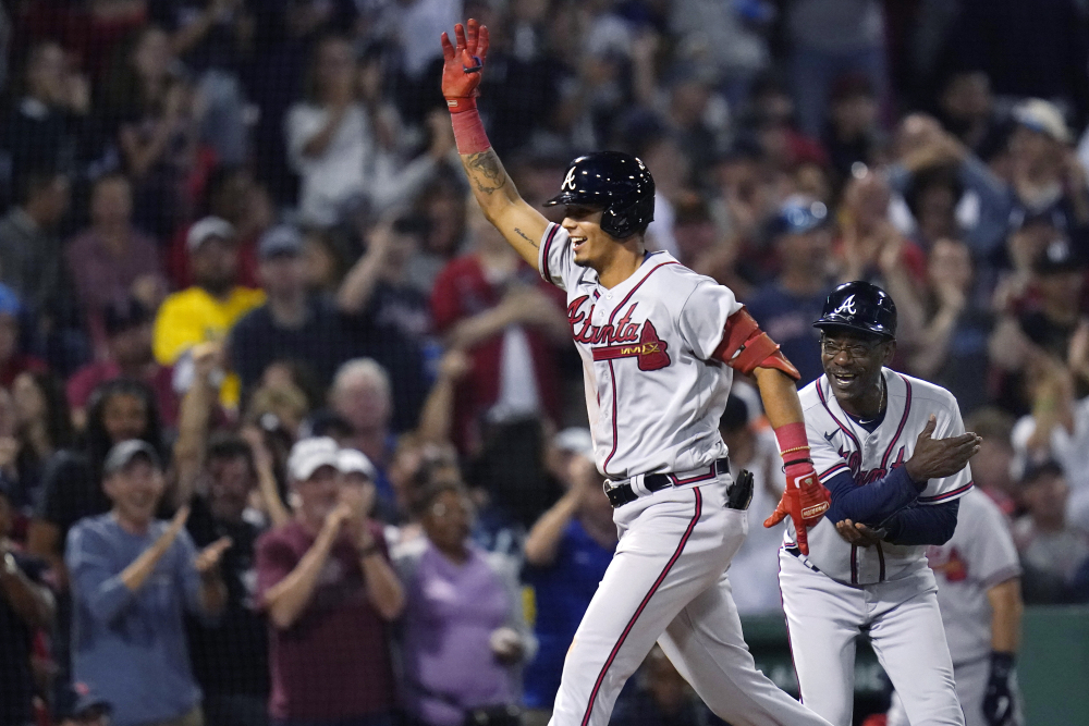 Eddie Rosario Cracked Bat - Foul Ball - April 9, 2022