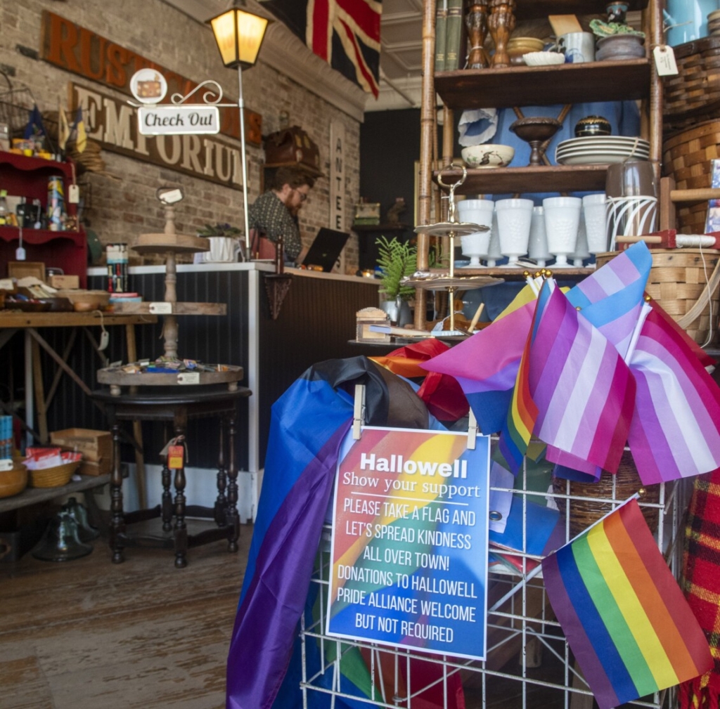 EqualityMaine donates 100 Pride flags to Hallowell in effort to rally  support for LGBTQ community after recent thefts