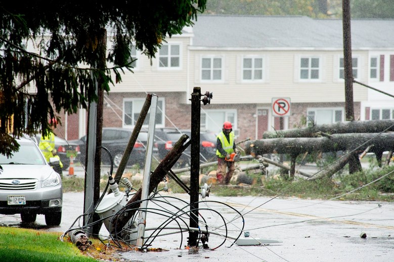 Gusting winds and driving rain create havoc of various kinds Friday