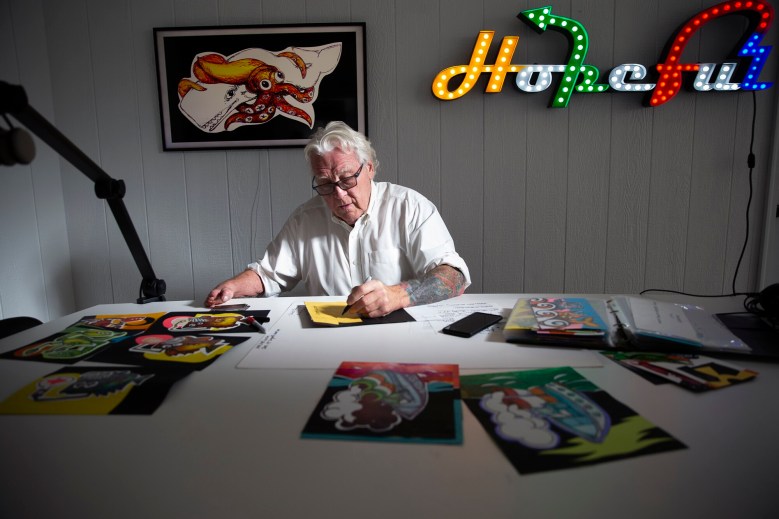 Charlie Hawth ‘Hopeful’ became a sign of the times. Now, artist Charlie Hewitt is ...