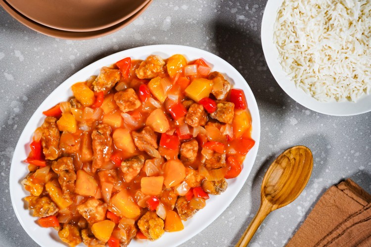 Cantonese-Style Sweet and Sour Pork. MUST CREDIT: Photo for The Washington Post by Jennifer Heffner.