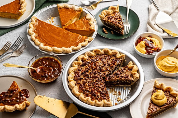 Pumpkin pie or pecan pie? With these recipes, you don't have to choose. MUST CREDIT: Photo by Scott Suchman for The Washington Post.