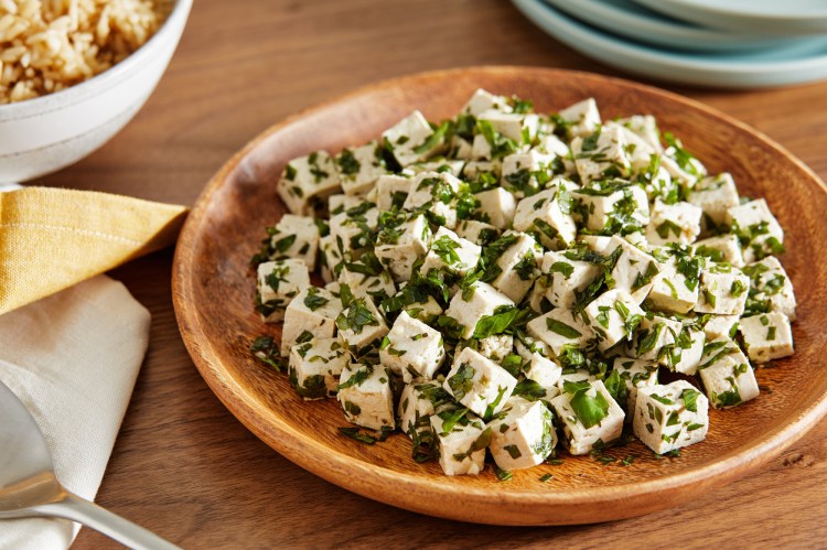Fragrant Dressed Tofu With Garlic and Basil. MUST CREDIT: Photo by Tom McCorkle for The Washington Post.