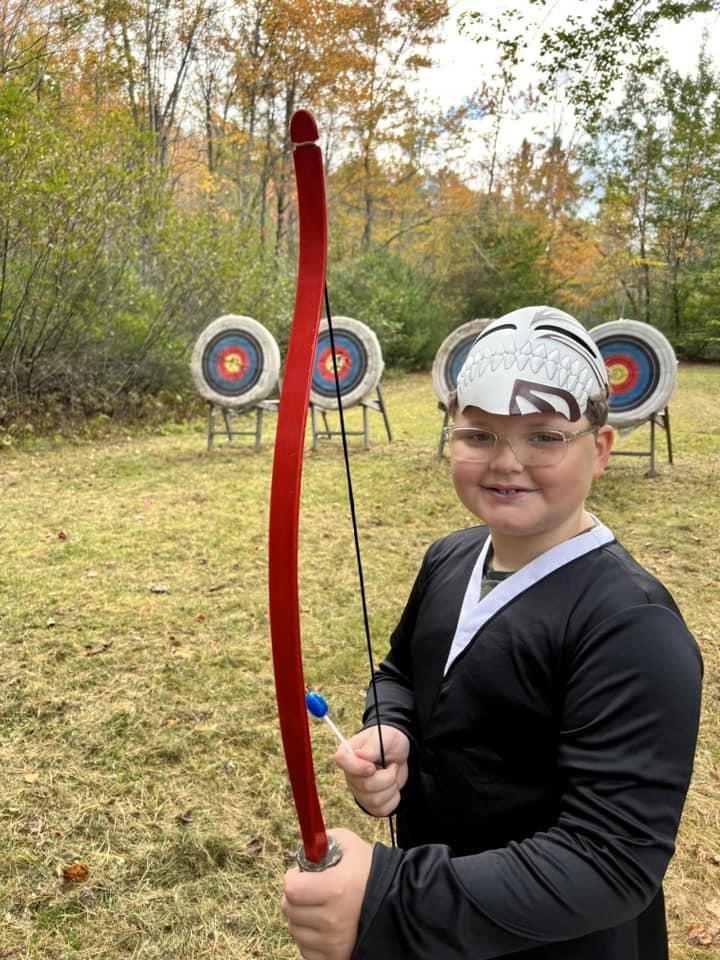 Henry McLain of Palmyra at the Archery Range on a sunny October morning. Henry is a member of Cub Scout Pack 428 in Pittsfield.