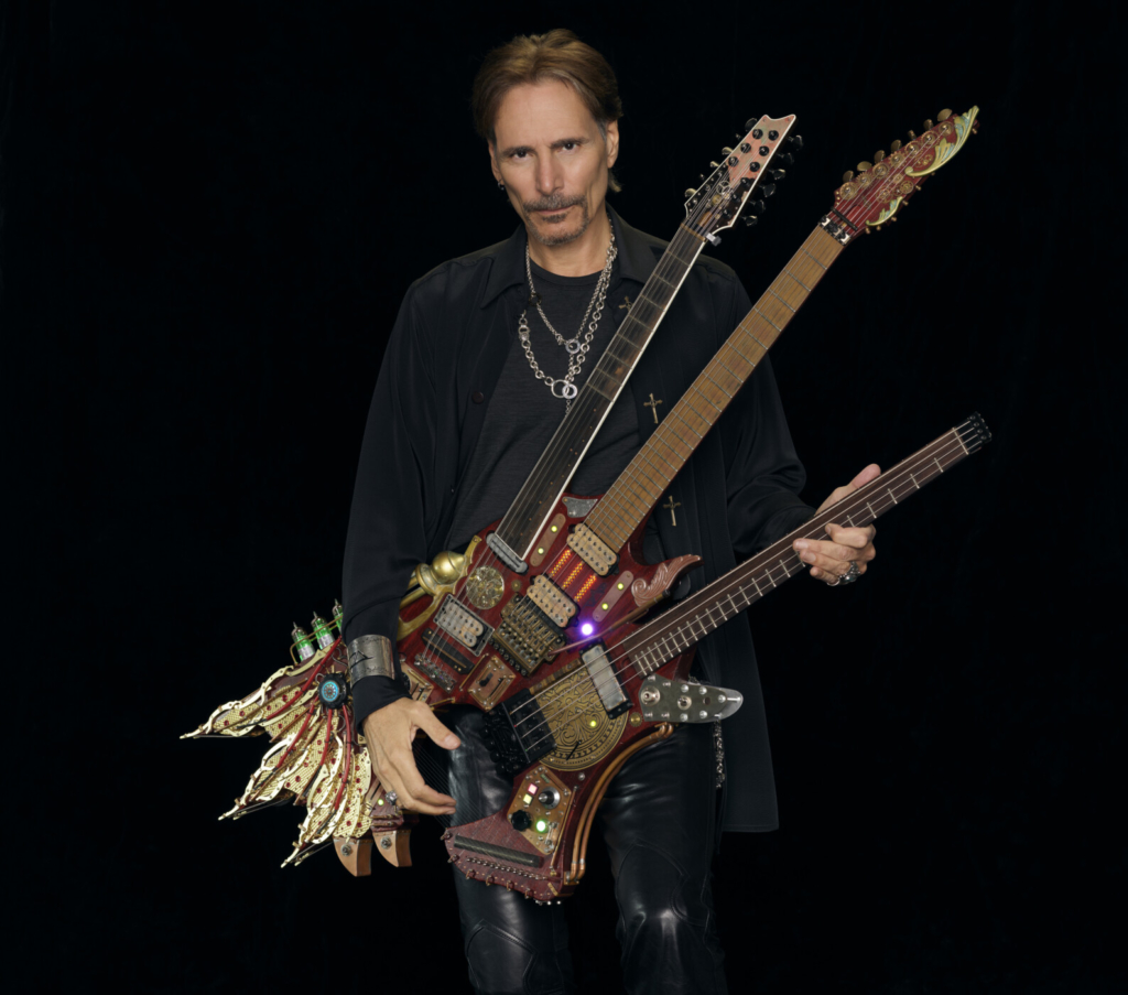 Steve Vai, band having greatest time performing instrumental guitar show