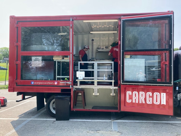 You can see the pizza oven - and everything else - inside the Cargo Pizza Co. truck.