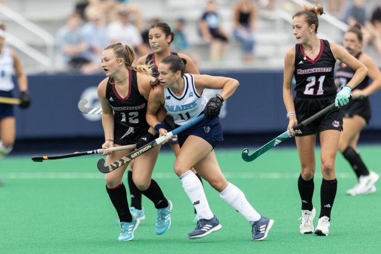 Skowhegan Area High School graduate Bhreagh Kennedy is currently a starting midfielder for the University of Maine field hockey team. Kennedy has scored four goals and has added three assists during her career with the Black Bears.