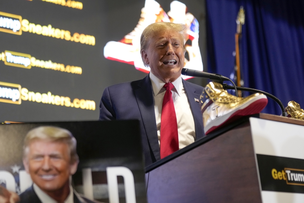 Trump hawks $399 branded shoes at 'Sneaker Con,' one day