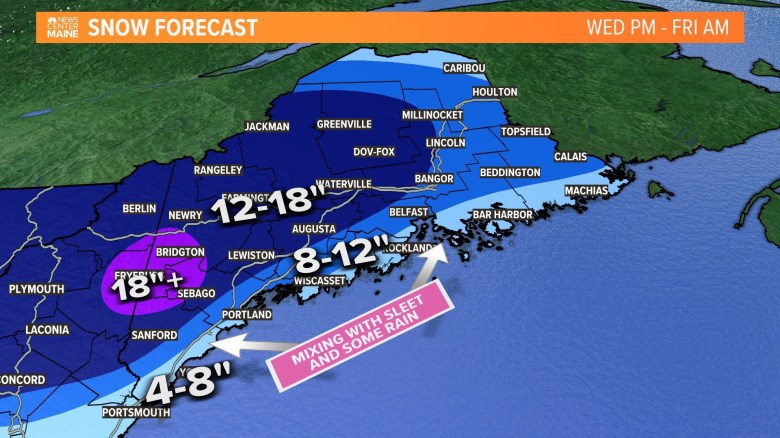 Nor’easter bringing heavy snow, strong winds to arrive Wednesday night