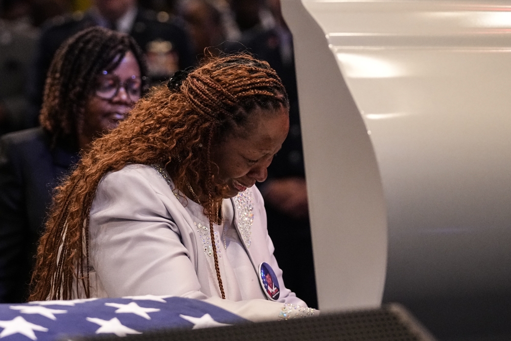 APTOPIX Police Shooting Airman Funeral