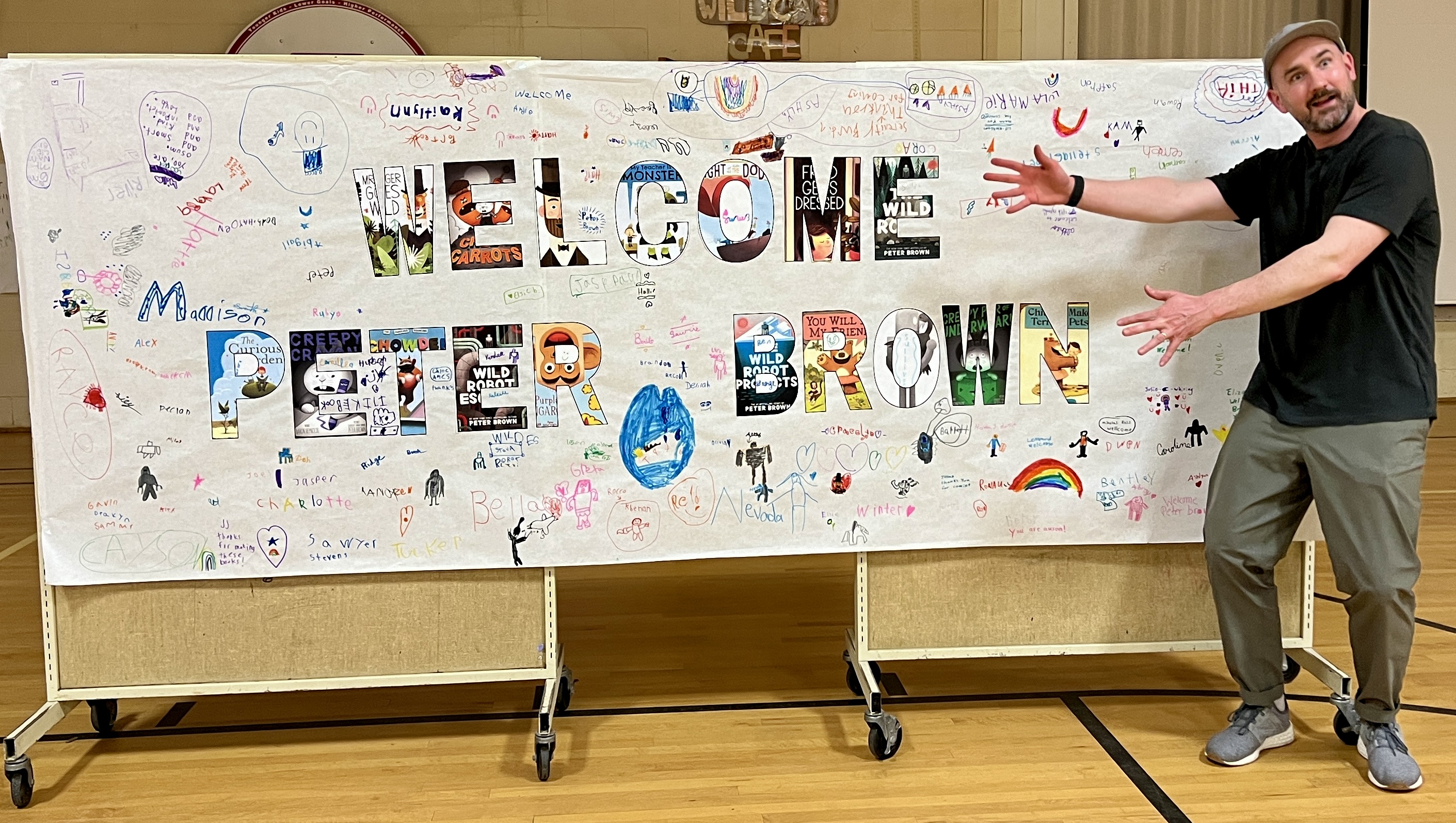 Author Peter Brown visits Kingfield Elementary School