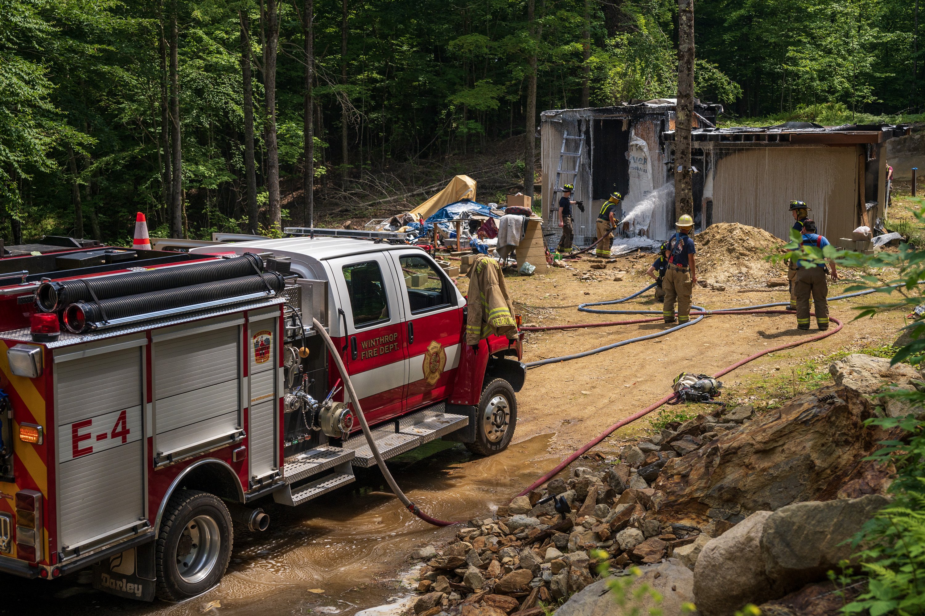 Investigators probe cause of fire at Winthrop home