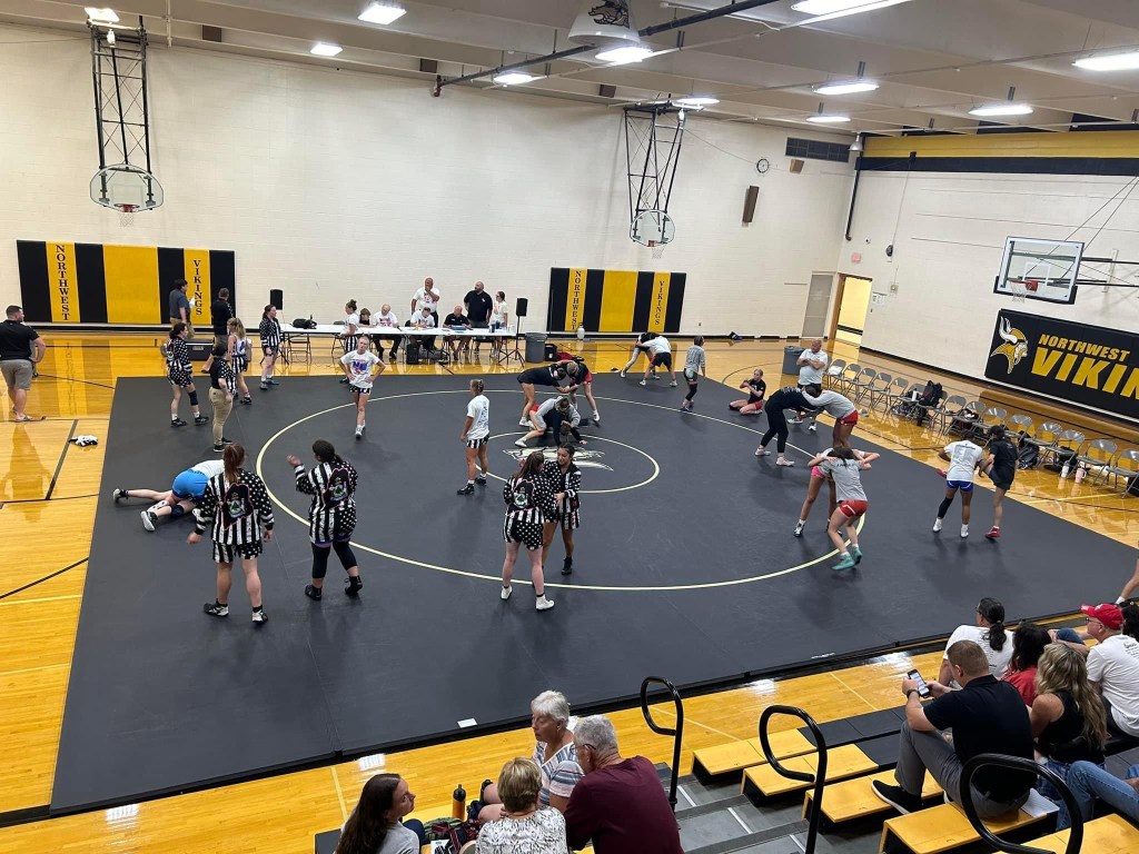 Girls compete for the first time at the Maine-Nebraska Wrestling Exchange