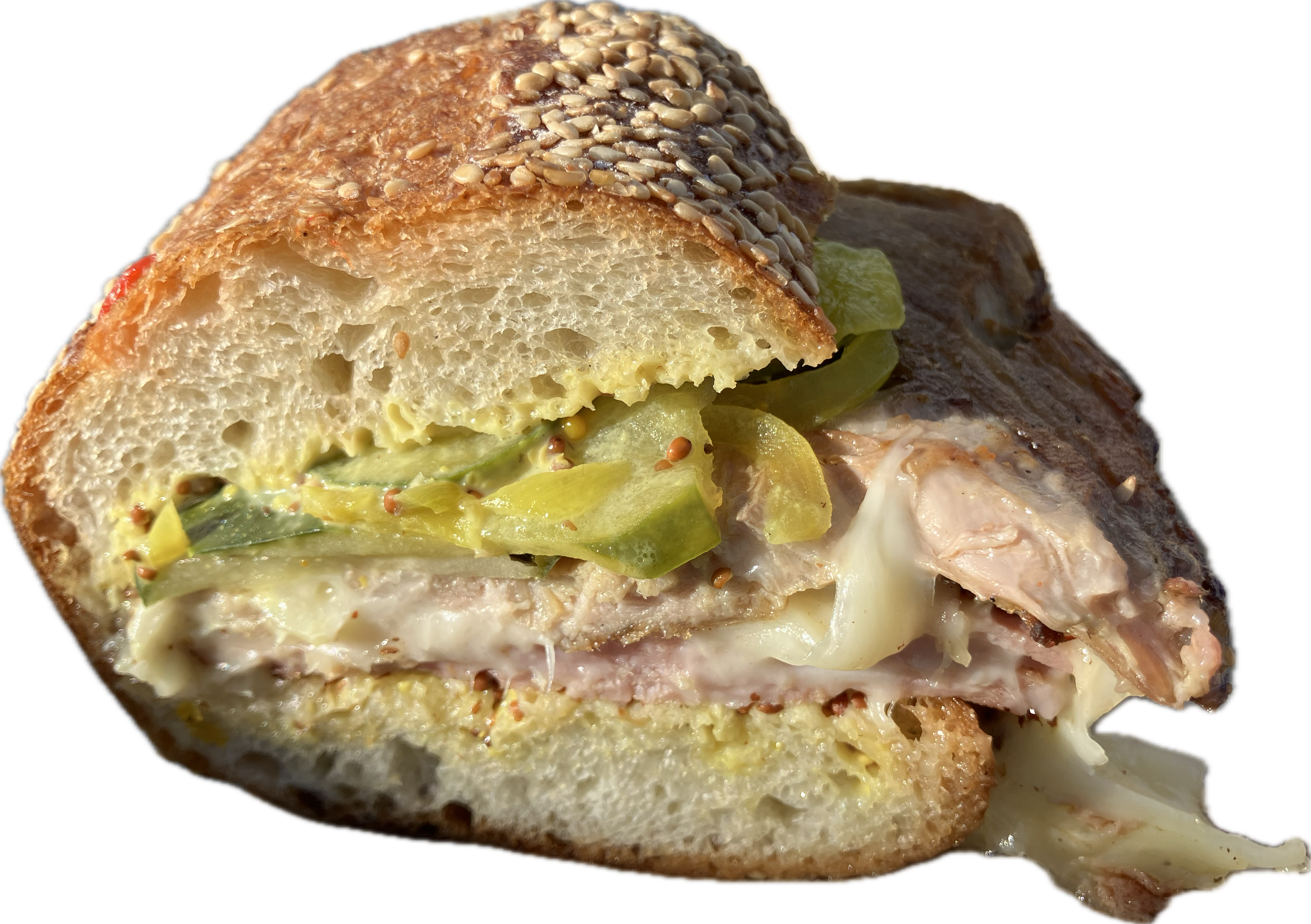 This Freeport market’s roast pork sandwich requires napkins – and a nap