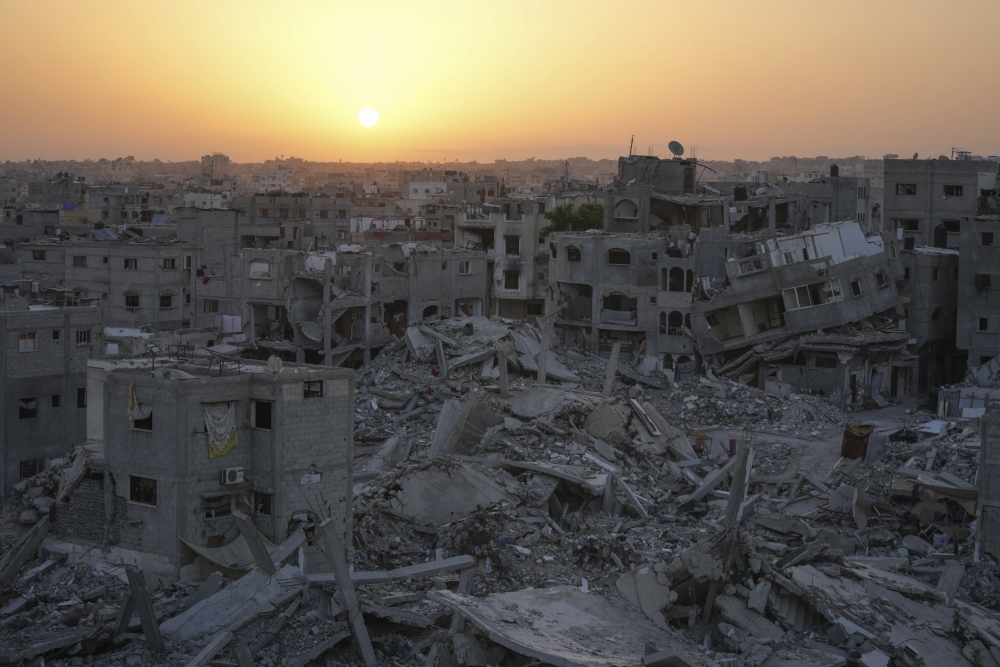 Mideast War Anniversary Gaza Destruction