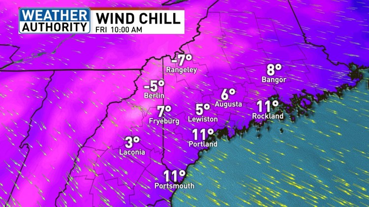 Friday will be frigid in Maine