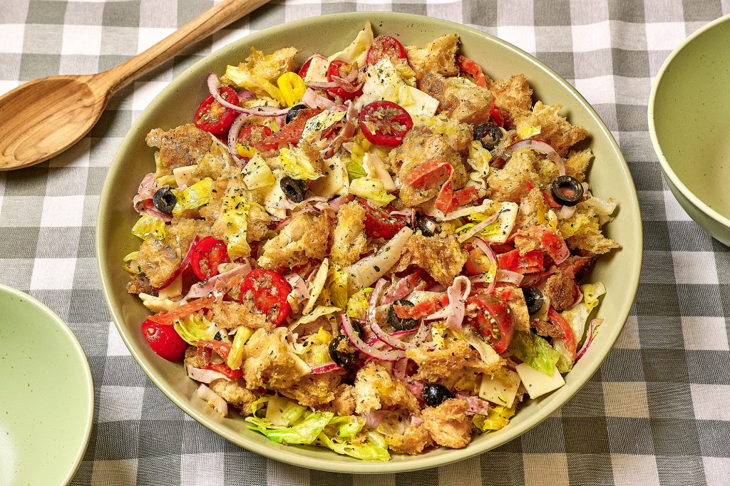 The Italian sub meets panzanella in this brilliant, briny salad