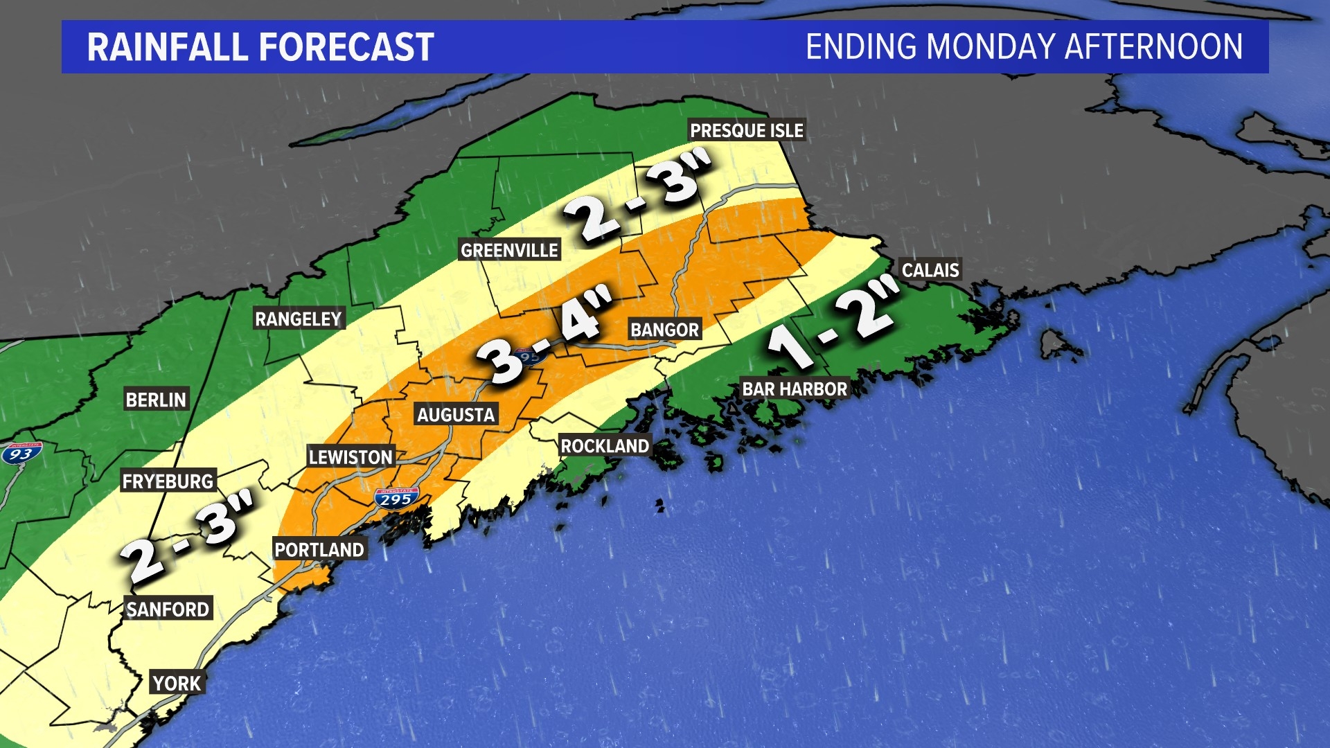 High wind, heavy rain and snow will make Monday messy